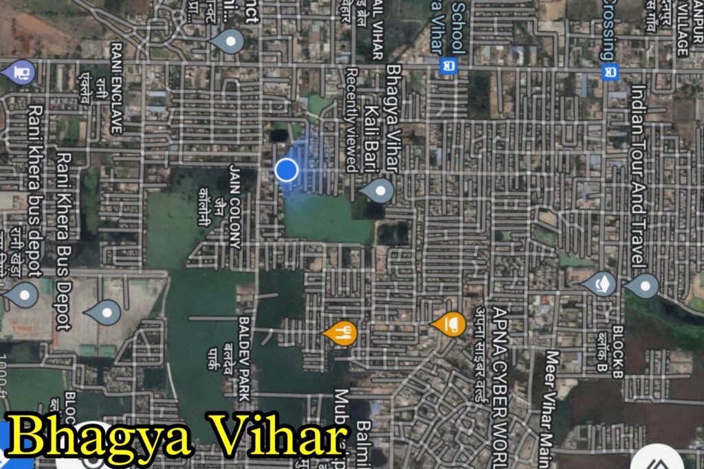 dda approved layout map of colony Bhagya Vihar